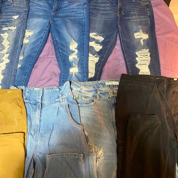 jeans and other pants for sale $10 per pair, 2 for $15 or $60 for all of them - Picture 1 of 3